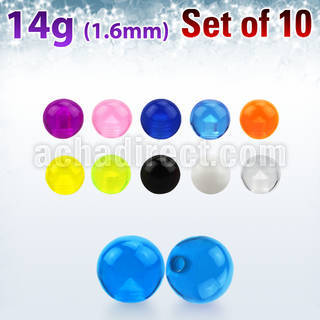 xuvb4 set 10 bolas acrilico uv 4mm rosca distribuidor mayorista