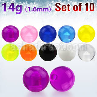 xuvb8 set 10 bolas acrilico uv 8mm rosca al por mayor