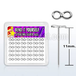 yxvfn36 caja display 36 piercing nariz doblar tu mismo plata 0 6mm infinito plata lisa venta
