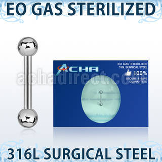zbbeb sterilized 316l steel eyebrow helix barbell with balls