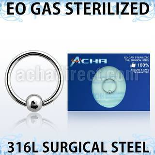 zbcr18 piercing esterilizado aro bola presion acero 316l 1mm bola 3mm al por mayor