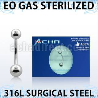 zbns sterilized 316l steel belly banana with 5 6mm steel ball