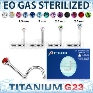 zunsc sterilized titanium g23 nose screw w bezel crystal top