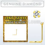 14kt gold nose screw  with 1.5 mm round prong set diamond