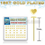 18yxvhr box w gold plated silver bend it nose stud w heart top