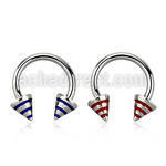 cbcny5 barbell circular acero quirurgico conos 5mm rayas color 12mm mayorista