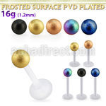 albfot4 bio  flex labret w 4mm plated frosted steel ball