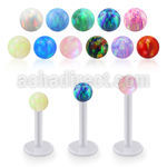 albop3 bio  flex labret w 3mm synthetic opal ball