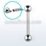 bb10 2 5mm 316l steel gauge tongue barbell w internal balls