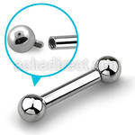bb6 4mm 316l steel gauge tongue barbell with internal ball