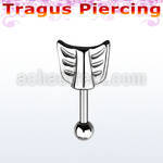 bber34 316l steel tragus barbell with steel arrow end ball