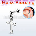 bber71 steel helix barbell w 4mm balls plain steel cross