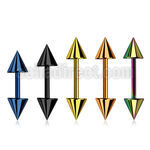 bbert59 anodized 316 steel helix barbell with two 5mm cones