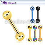 bbetb4 anodized surgical steel eyebrow barbell w 4mm balls