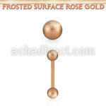 bbettfo3 rose gold steel eyebrow barbell w 3mm frosted steel ball