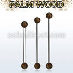 bbinpl5 organic industrial barbell w 5mm palm wood balls