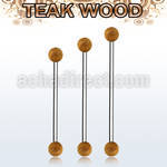 bbinte5 organic industrial barbell w 5mm teak wood balls
