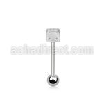 bbsdi 316l steel tongue barbell with 5mm dice top steel ball