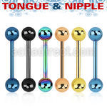 bbtb5 anodized 316l steel nipple tongue barbell with 5mm ball