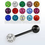 bbtfr6 anodized steel tongue barbell w ferido multi crystal