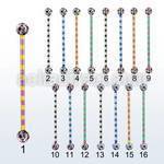 bbtrfr5a zebra striped pvd steel barbell w dotted ferido ball