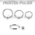 bcr18f3 316l steel ball closure ring 18g w 3mm frosted steel ball
