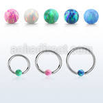 bcr20o3 316l steel ball closure ring 20g 3mm synthetic opal ball