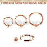 bcrr18f3 rose gold steel ball closure ring 18g  w 3mm frosted ball