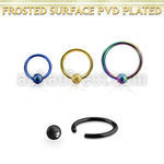 bcrt16f5 pvd plated steel ball closure ring 14g w 5mm frosted ball