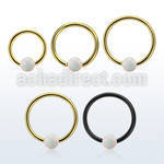 bcrt16o4 pvd plated 316l steel bcr 16g w 4mm synthetic opal ball