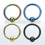 bcrt18 1 0mm pvd 316l steel ball closure ring with 3mm ball