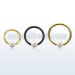 bcrt18o4 pvd plated 316l steel bcr 18g w 4mm synthetic opal ball