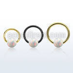 bcrt18o6 pvd plated 316l steel bcr 18g w 6mm synthetic opal ball
