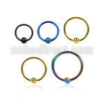 bcrt20 0 8mm pvd 316l steel ball closure ring with 3mm ball