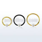 bcrt20o3 pvd plated 316l steel bcr 20g w 3mm synthetic opal ball