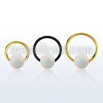 bcrt20o6 pvd plated 316l steel bcr 20g w 6mm synthetic opal ball