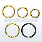 bcrtb25 black or gold steel ball closure ring 2.5mm steel ball