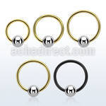 bcrteb5 anodized steel bcr, 16g w a 5mm plain steel ball
