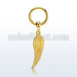 bcrtg584 gold pvd plated steel bcr 1.6mm w plain bird wing