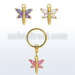bcrtsz5 gold steel bcr 1.2mm w butterfly w cz stones