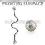 bdafo4 steel industrial zig zag barbell 5mm frosted steel balls