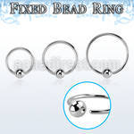 bedr20m 316l steel fixed bead ring, 20g w a 2.5mm ball