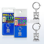 blcp572 fake belly clip w a dangling horseshoe w lucky banner 