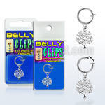 blcp697 non piercing fake belly clip w a tree of life design