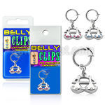 blcpt24 fake belly clip with dangling crystal bra in package