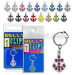blcpt51 fake belly clip with dangling crystal anchor in package