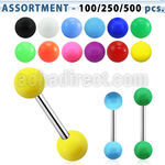 blk190 316l steel tongue barbell with 6mm acrylic ball