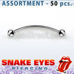 blk225 316l steel banana for snake eyes with 3mm bezel ball