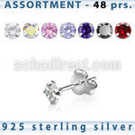 blk258s sterling silver earring stud with 2 4mm round cz