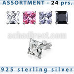 blk259m sterling silver earring stud with 5 8mm square cz
